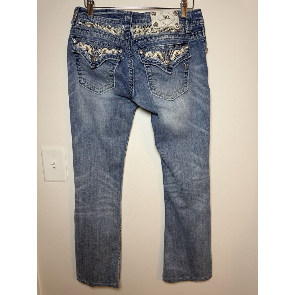 Miss Me Signature Embellished Bootcut Low Rise Jeans Size 29 (Hem Shortened) - Picture 4 of 16